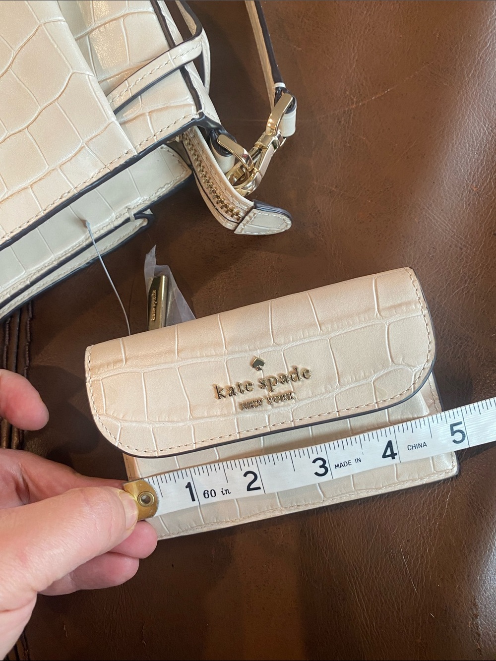 Kate Spade New York Dumpling Croc-Embossed Leather Crossbody Bag with wallet - Picture 9 of 13